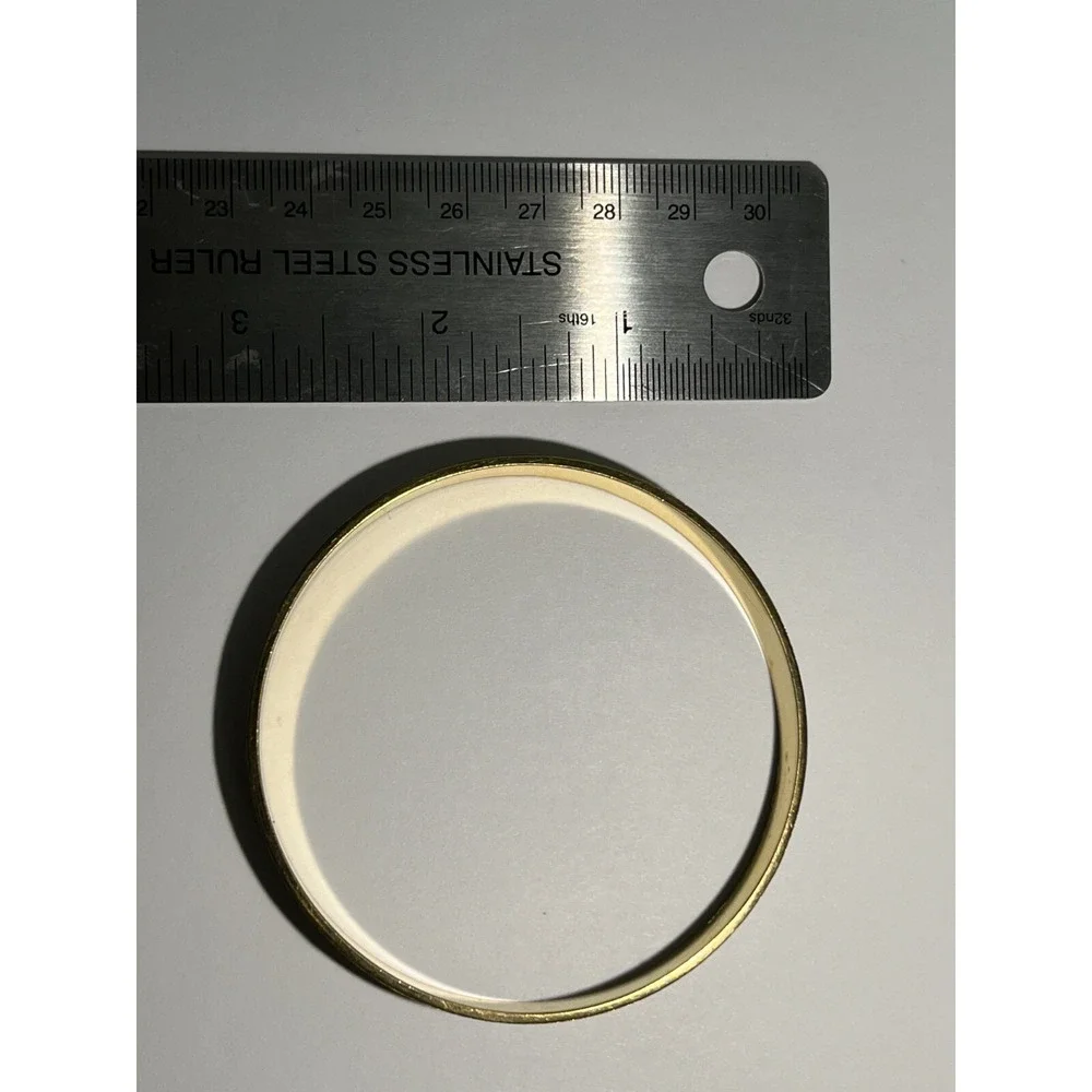 Vintage Napier Brushed Gold Tone Bangle Bracelet -‎ Diamond Cut - Signed
